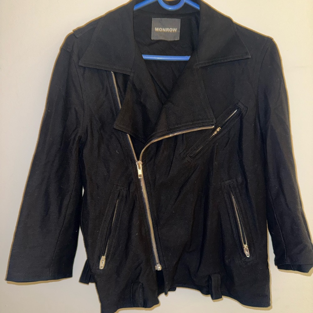 Monrow Women's Black Leather Jacket